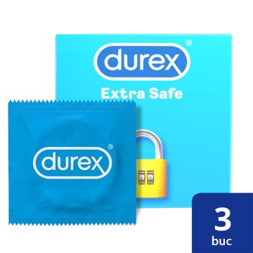 Prezervative Extra Safe, 3 bucati, Durex Prezervative Extra Safe, 3 bucati, Durex