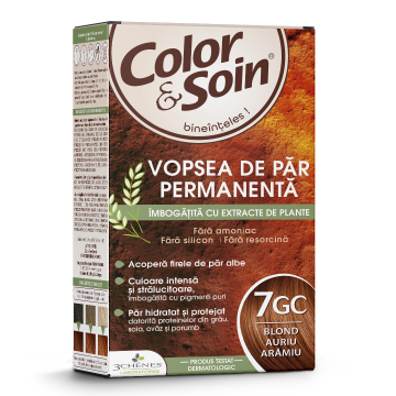 Vopsea de par blond dore cuivre 7 GC, Color&Soin