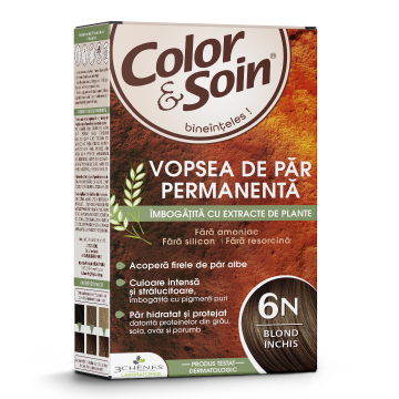 Vopsea de par blond fonce 6N, Color&Soin