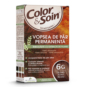 Vopsea de par blond fonce dore 6G, Color&Soin