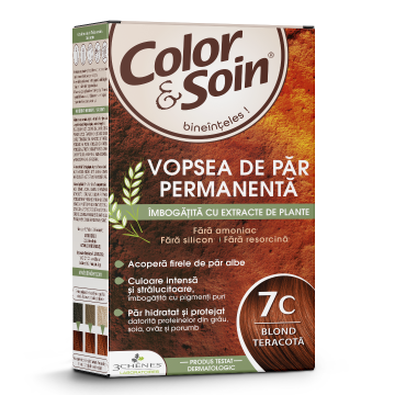 Vopsea de par blond terre cuivre 7C, Color&Soin