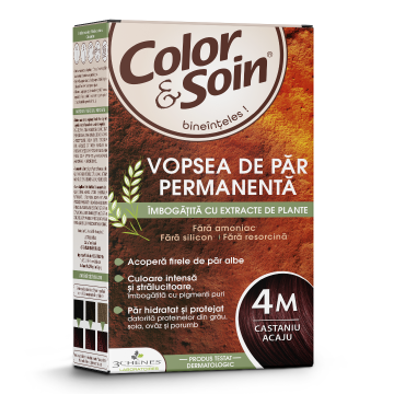 Vopsea de par chatain acajou 4M, Color&Soin