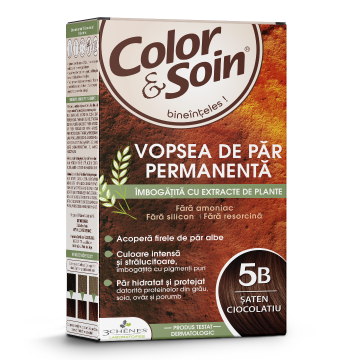 Vopsea de par marron chocolat 5B, Color&Soin