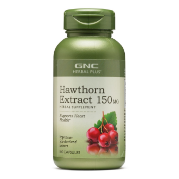 Extract de Paducel, Herbal Plus® Hawthorn 150mg, 100 capsule, GNC