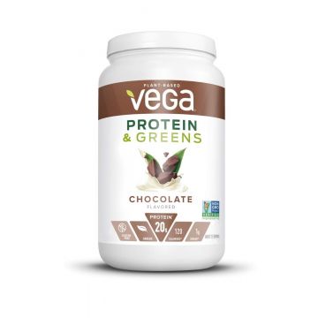 Proteina vegetala si verdeturi cu aroma de ciocolata, 618g, Vega