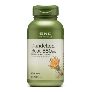 Radacina de Papadie, Herbal Plus® Dandelion Root 550 mg, 100 capsule, GNC