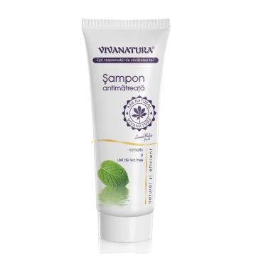 Sampon antimatreata rozmarin si ulei de tea-tree, 250 ml, Vivanatura