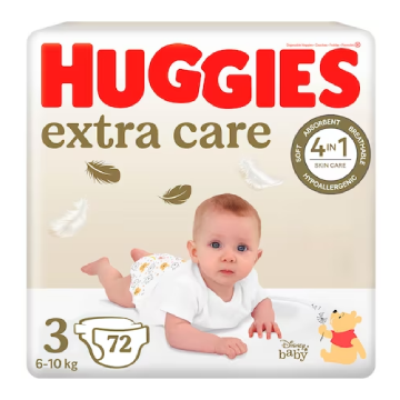 Scutece Extra Care Nr.3, 6-10 kg, 72 bucati, Huggies