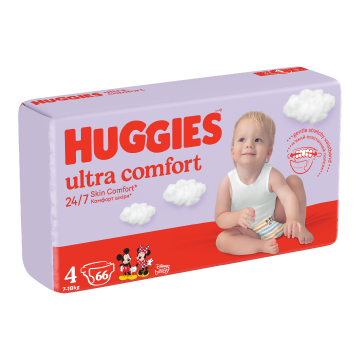 Scutece Ultra Comfort Nr.4, 7-18 kg, 66 bucati, Huggies