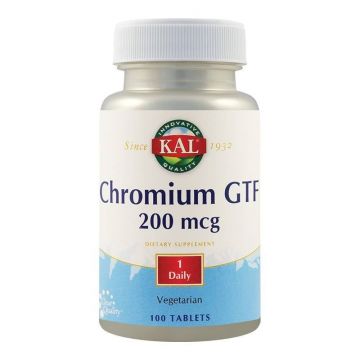 Secom Chromium GTF 200mg, 100 tablete vegetale Activ tab