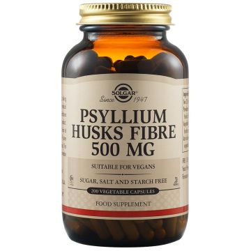 Fibre din tarate de Psyllium 500 mg, Solgar, 200 capsule