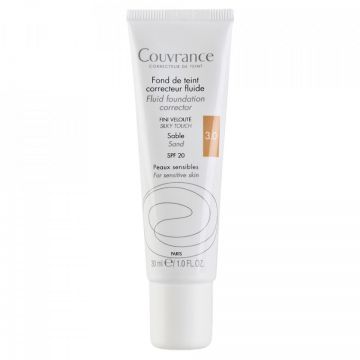 Fond de ten fluid corector SPF 20 Couvrance, Avene (Concentratie: Fond de ten, Gramaj: 30 ml, Nuanta fond de ten: Sable 3.0)