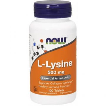 L-Lysine 500 mg x 100 tablete, Now Foods