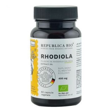 Rhodiola Bio, 400 mg, Republica Bio, 60 capsule
