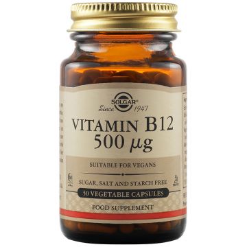 Vitamina B12, 500 mcg, Solgar, 50 capsule