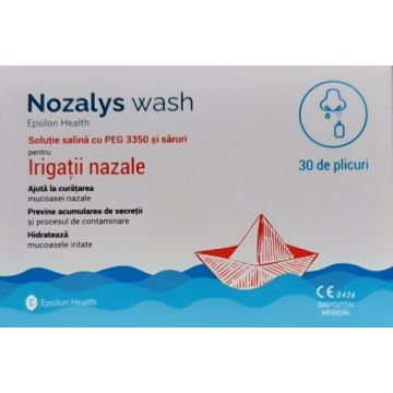 Nozalys Wash solutie salina pentru irigatii nazale - 30 plicuri