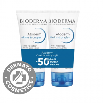 Pachet Crema de maini Atoderm 1+50% reducere la al doilea produs, 2x50ml, Bioderma