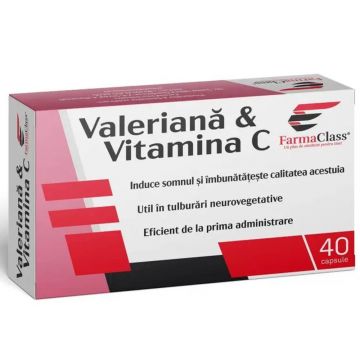 Valeriana si Vitamina C, 40 capsule, FarmaClass