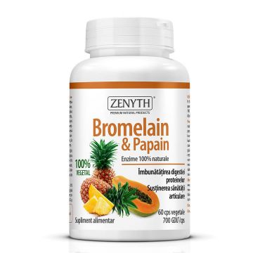 Bromelain & Papain 700 GDU, 60 capsule, Zenyth