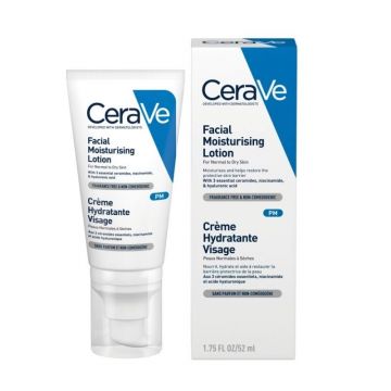 Crema hidratanta de fata, ten normal-uscat, 52 ml, Cerave