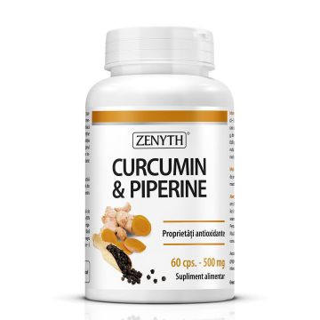 Curcumin & Piperine 500 mg, 60 capsule, Zenyth