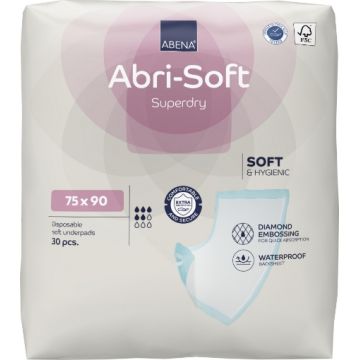 Abena Abri-Soft Superdry aleze cu banda adezvia 90cm/75cm - 30 bucati