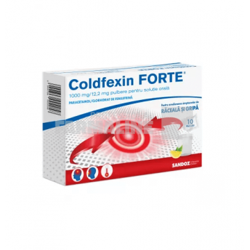 Coldfexin Forte 1000 mg/12,2 mg pulbere pentru solutie orala 10 bucati