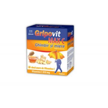 Gripovit Max C Ghimbir, miere, vitamina C 850mg 10 plicuri Zdrovit