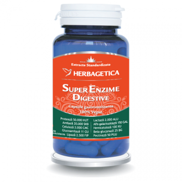 Herbagetica Super enzime digestive - 60 capsule
