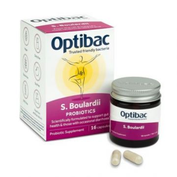 Optibac Probiotic cu Saccharomyces boulardii - 16 capsule