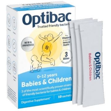 Optibac Probiotic pentru copii si sugari - 10 plicuri