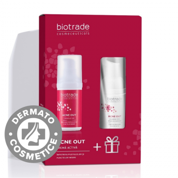 Pachet Crema activa ten acneic Acne Out 30ml + Spuma curatare ten acneic Acne Out 20ml Gratuit, Biotrade