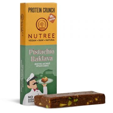 Baton proteic raw vegan Protein Crunch, Pistachio Baklava, 60 g, Nutree