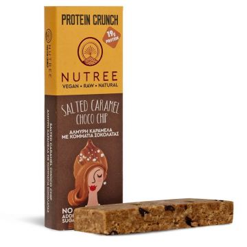 Baton proteic raw vegan Protein Crunch, Salted Caramel Choco Chip, 60 g, Nutree