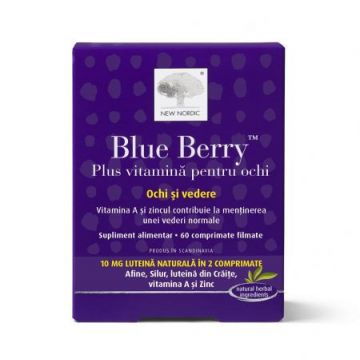 Blue Berry plus vitamina pentru ochi, New Nordic, 60 comprimate filmate
