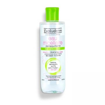 Apa micelara pentru demachierea tenului mixt spre gras, 250ml, Evoluderm