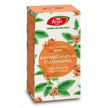 Ashwagandha cu ginseng, 60 capsule, Fares