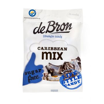 Caramele cu aroma de cafea sau caramel fara zahar si gara gluten Caribbean Mix, 90g, Debron