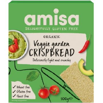 Crispbread crocante cu legume fara gluten Bio, 100g, Amisa