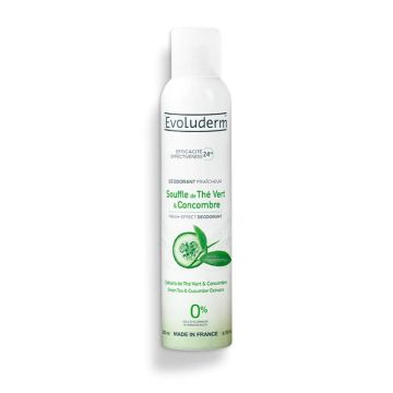 Deodorant 24h Fraîcheur Souffle de Thé Vert & Concombre, 200ml, Evoluderm