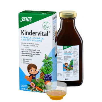 Formula lichida de calciu si vitamine Kindervital, 250ml, Salus