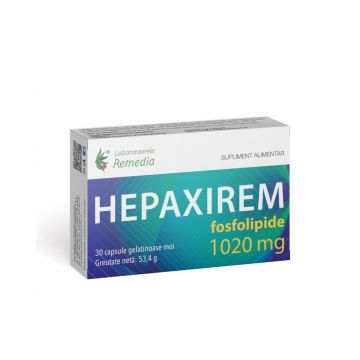 Hepaxirem Fosfolipide, 30 capsule moi, Laboratoarele Remedia