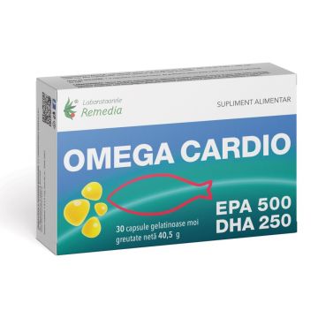 Omega Cardio, 30 capsule moi, Laboratoarele Remedia