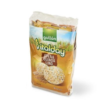 Ovaz expandat cu quinoa si seminte de in Vitalday, 115.2g, Gullon