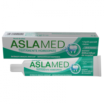 Pasta de dinti recomandata in tratamente homeopate, 75ml, AslaMed