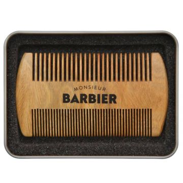 Pieptene 100% natural pentru barba si par Double Sided Santal Comb 100%, 1 bucata, Monsieur Barbier