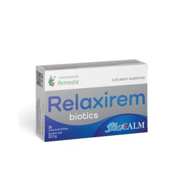 Relaxirem Biotics Bluecalm, 30 comprimate filmare, Laboratoarele Remedia