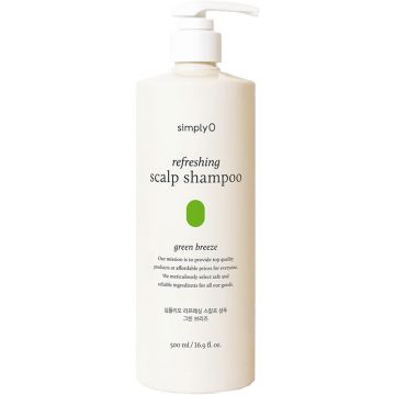 Sampon pentru par gras Refreshing Scalp Green Breeze, 500ml, Simplyo