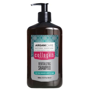 Sampon revitalizant cu colagen pentru par subtire, deteriorat si fragil, 400ml, Arganicare