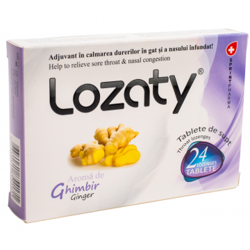 Supliment alimentar cu aroma de ghimbir Lozaty, 24 tablete, Sprint Pharma